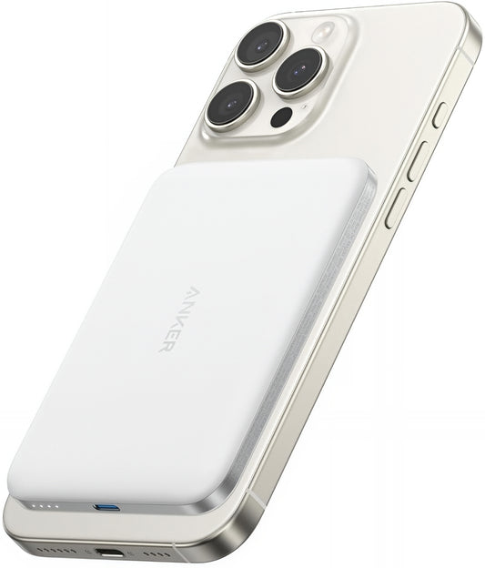 Batterie Externe Sans Fil Anker Nano, 5000mAh, 20W, PD + FQI, 1 x QI - 1 x USB-C, Blanche A1665H21