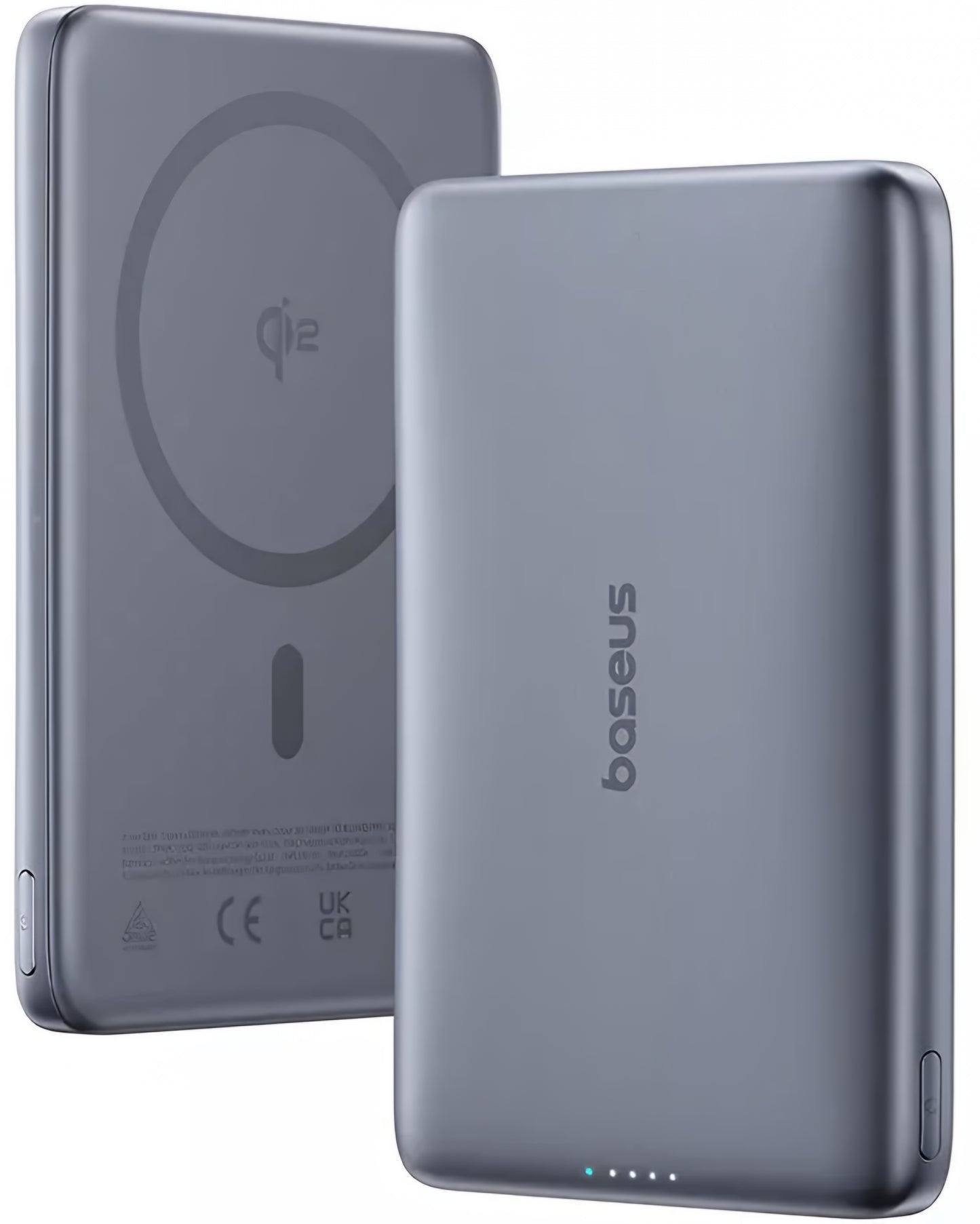 Externe Draadloze Batterij Baseus PicoGo AM41, 10000mAh, 27W, PD + FQI, 1 x QI - 1 x USB-C, Grijs E0027200