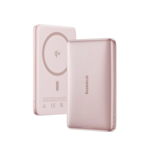 Externer Wireless-Akku Baseus PicoGo AM41, 10000mAh, 27W, PD + FQI, 1 x QI - 1 x USB-C, Rosa E0027202