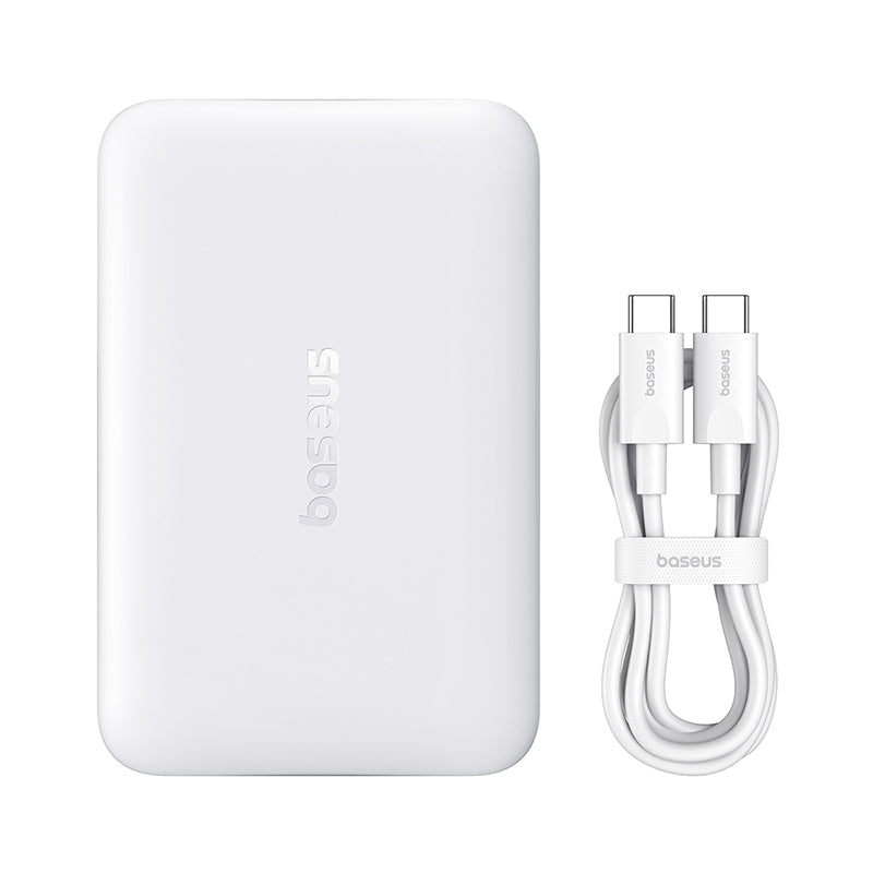 Batterie Externe Sans Fil Baseus EnerFill FM11, 10000mAh, 30W, PD + FQI, 1 x QI - 1 x USB-C, Blanche