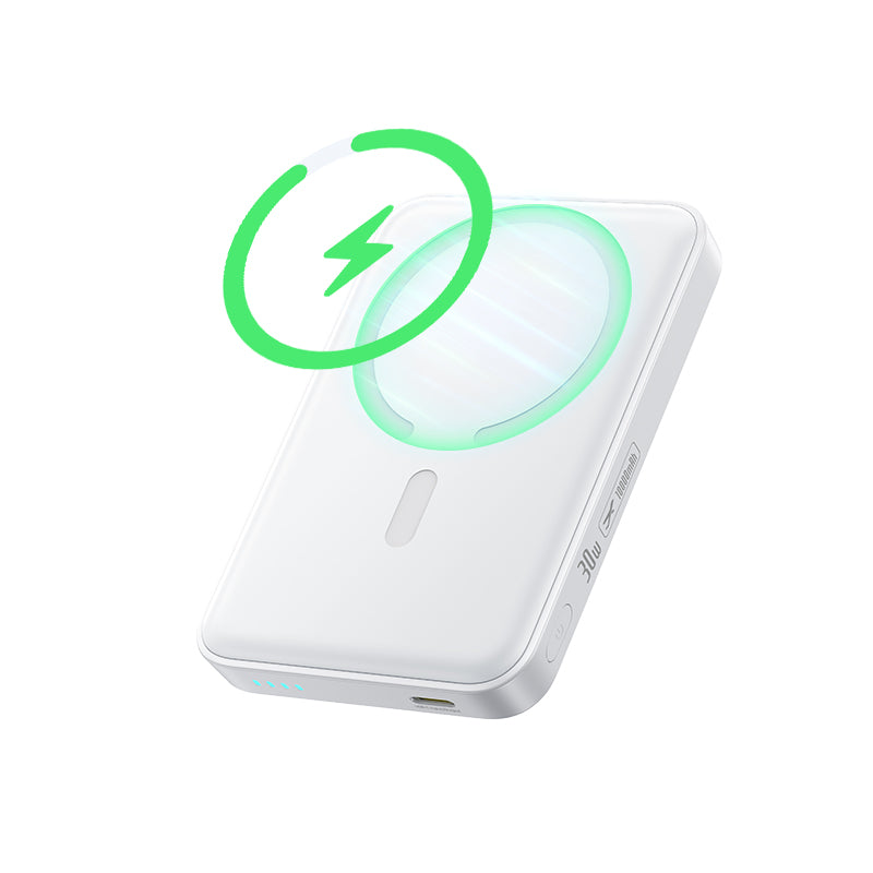 Batterie Externe Sans Fil Baseus EnerFill FM11, 10000mAh, 30W, PD + FQI, 1 x QI - 1 x USB-C, Blanche