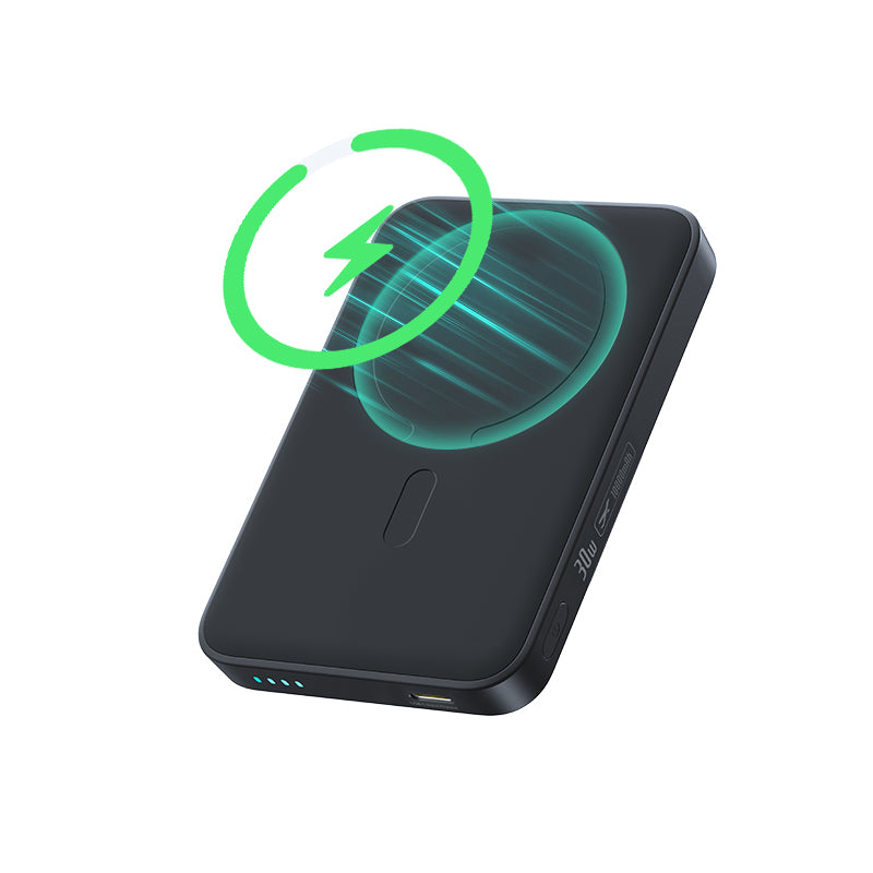 Baseus EnerFill FM11 Wireless Externe Batterie, 10000mAh, 30W, PD + FQI, 1 x QI - 1 x USB-C, Schwarz