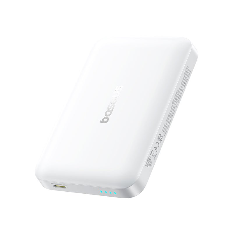 Batterie Externe Sans Fil Baseus EnerFill FM11, 10000mAh, 30W, PD + FQI, 1 x QI - 1 x USB-C, Blanche