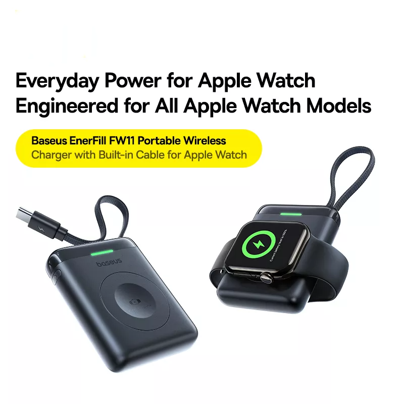 Wireless Powerbank Baseus EnerFill FW11 für Apple Watch Series, 1640mAh, 5W, 1 x QI, Schwarz E0205301