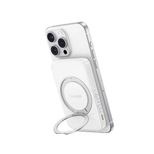 Externe Draadloze Batterij Baseus PicoGo, 5000mAh, 20W, PD + FQI, 1 x QI - 1 x USB-C, Wit P10076800213-01