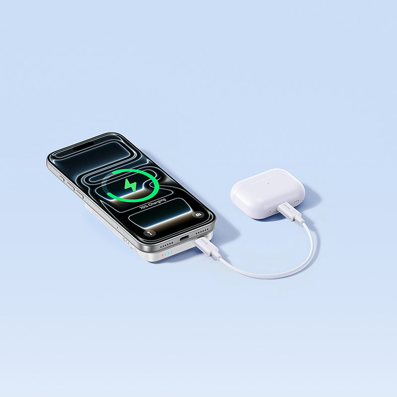 Batterie Externe Sans Fil Baseus EnerFill FM11, 10000mAh, 30W, PD + FQI, 1 x QI - 1 x USB-C, Blanche