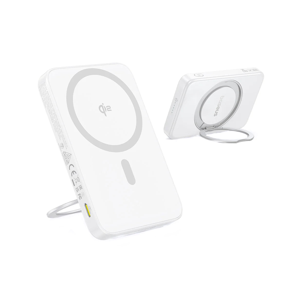 Externe Draadloze Batterij Baseus PicoGo, 5000mAh, 20W, PD + FQI, 1 x QI - 1 x USB-C, Wit P10076800213-01