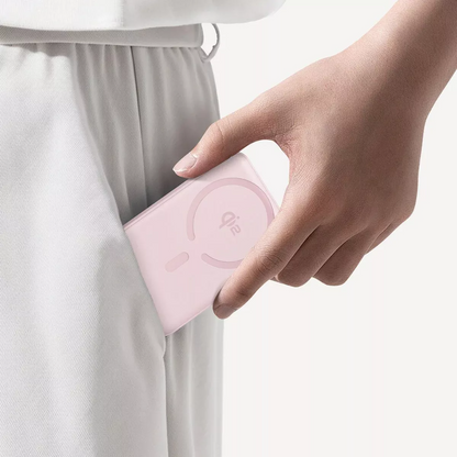 Draadloze Externe Batterij Baseus Enerfill FM12, 10000mAh, 22.5W, PD + FQI, 1 x QI - 1 x USB-C, Roze E0028502