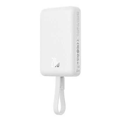Batterie Externe Sans Fil Baseus Magnetic Mini, 10000mAh, 20W, PD + FQI, 1 x Lightning - 1 x QI - 1 x USB-C, Blanche P10022109223-00