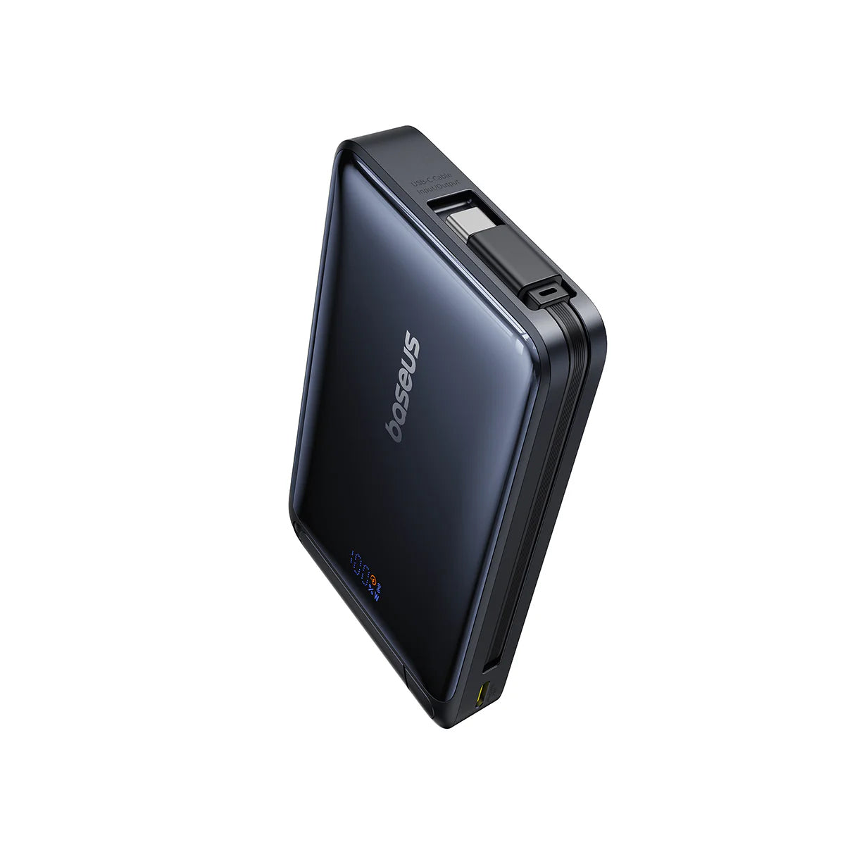 Externe Draadloze Batterij Baseus Nomos, 10000mAh, 45W, PD + FQI, 1 x QI - 2 x USB-C, Zwart P10078800123-00