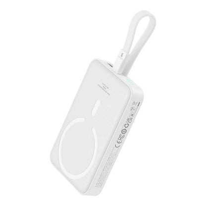Batterie Externe Sans Fil Baseus Magnetic Mini, 10000mAh, 20W, PD + FQI, 1 x Lightning - 1 x QI - 1 x USB-C, Blanche P10022109223-00