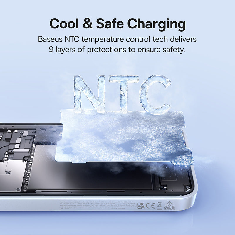 Batterie Externe Sans Fil Baseus EnerFill FM11, 10000mAh, 30W, PD + FQI, 1 x QI - 1 x USB-C, Blanche