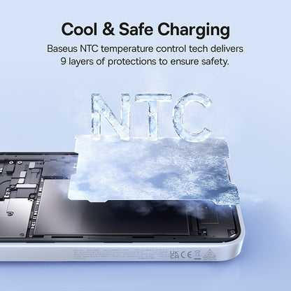 Batterie Externe Sans Fil Baseus EnerFill FM11, 10000mAh, 30W, PD + FQI, 1 x QI - 1 x USB-C, Blanche