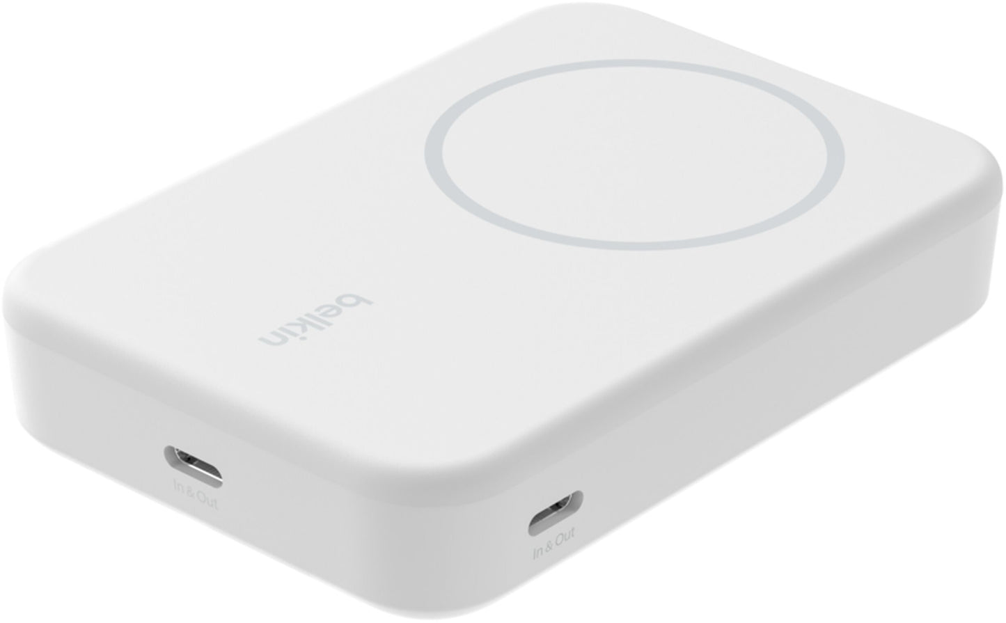 Draadloze Externe Batterij Belkin BoostCharge Pro met Kickstand, 10000mAh, 15W, FQI, 1 x QI - 1 x USB-C, Wit BPD008btWH