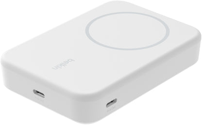 Draadloze Externe Batterij Belkin BoostCharge Pro met Kickstand, 10000mAh, 15W, FQI, 1 x QI - 1 x USB-C, Wit BPD008btWH