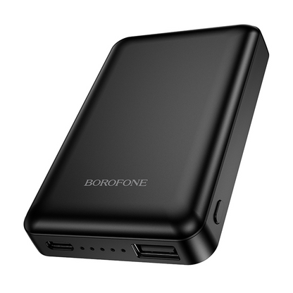 Borofone BJ82 Dawn Wireless External Battery, 5000mAh, 10W, 1 x QI - 1 x USB-A, Black