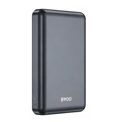 Kabellose Externe Batterie BWOO BO-P82, 10000mAh, 22,5W, PD + FQI, 1 x QI - 1 x USB-C, Grau