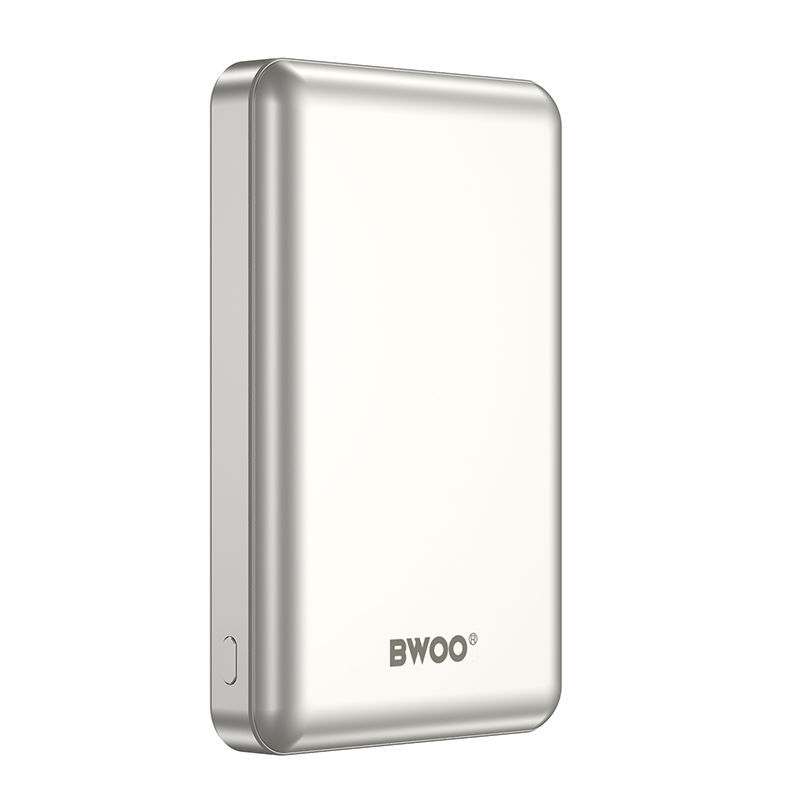 Draadloze Externe Batterij BWOO BO-P82, 10000mAh, 22,5W, PD + FQI, 1 x QI - 1 x USB-C, Wit