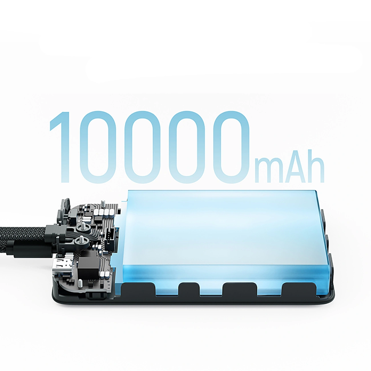 Draadloze Externe Batterij Cuktech CP132ML, 10000mAh, 22.5W, PD + QI, 2 x USB-C, Wit