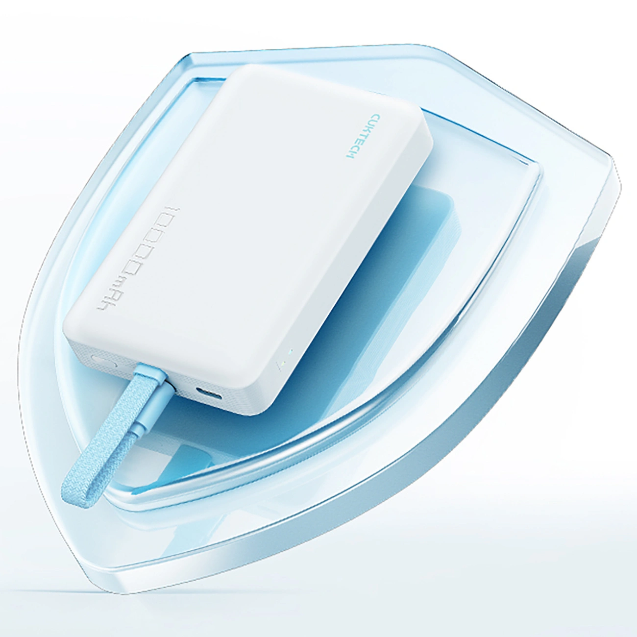 Draadloze Externe Batterij Cuktech CP132ML, 10000mAh, 22.5W, PD + QI, 2 x USB-C, Wit