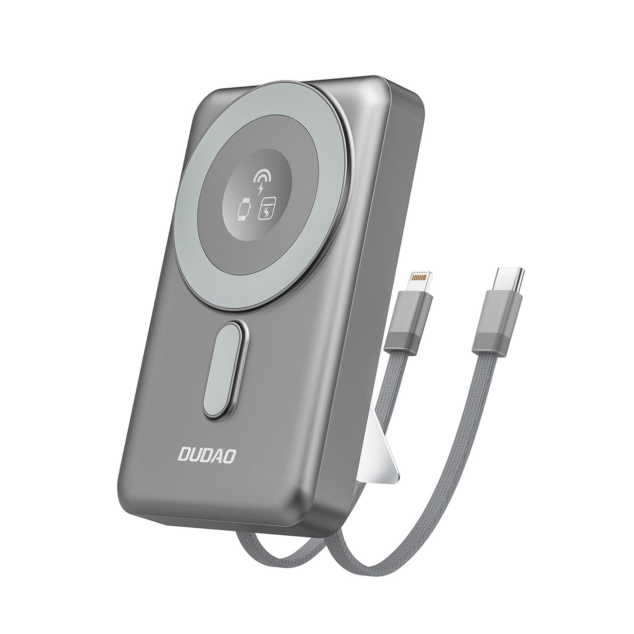 Externer Wireless-Akku Dudao K29, 10000mAh, 20W, PD + FQI, 1 x Lightning - 1 x QI - 1 x USB-C, Grau
