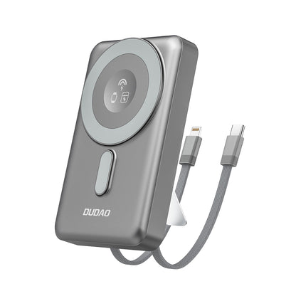 Externer Wireless-Akku Dudao K29, 10000mAh, 20W, PD + FQI, 1 x Lightning - 1 x QI - 1 x USB-C, Grau