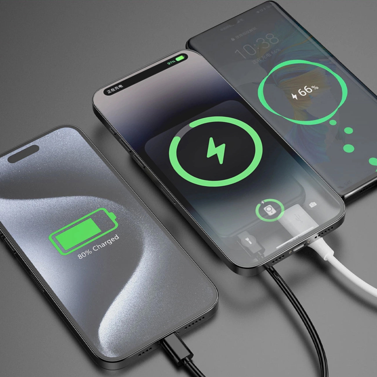 Externer Wireless-Akku Dudao K14S+, 10000mAh, 22.5W, QC + PD + FQI, 1 x QI - 1 x USB-A - 1 x USB-C, Schwarz