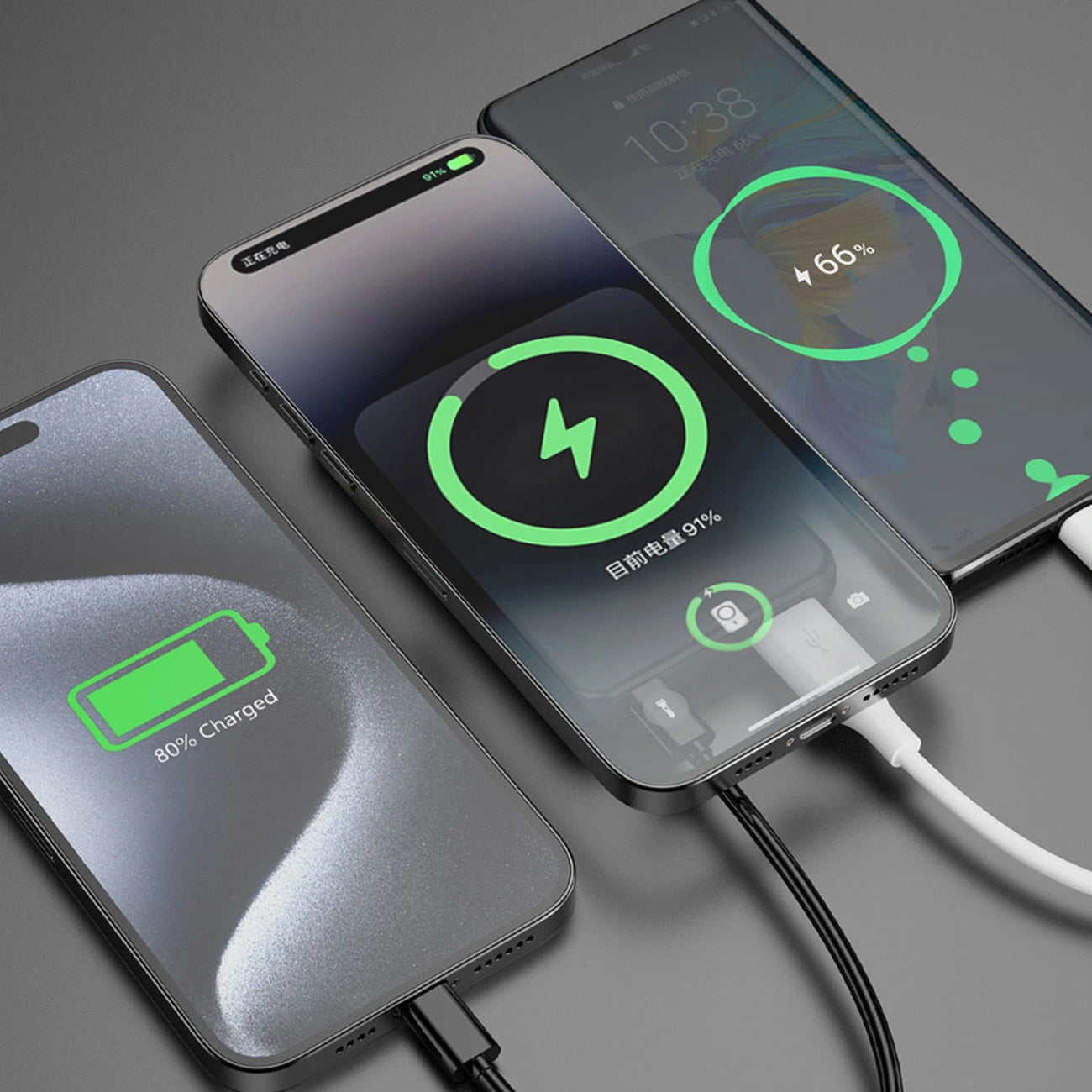 Dudao K14S Wireless Externe Batterie, 5000mAh, 20W, QC + PD + FQI, 1 x QI - 1 x USB-A - 1 x USB-C, Schwarz