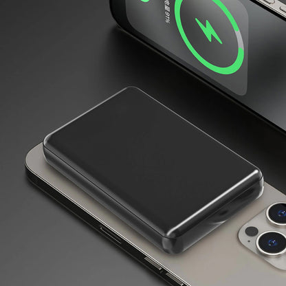 Dudao K14S Wireless Externe Batterie, 5000mAh, 20W, QC + PD + FQI, 1 x QI - 1 x USB-A - 1 x USB-C, Schwarz