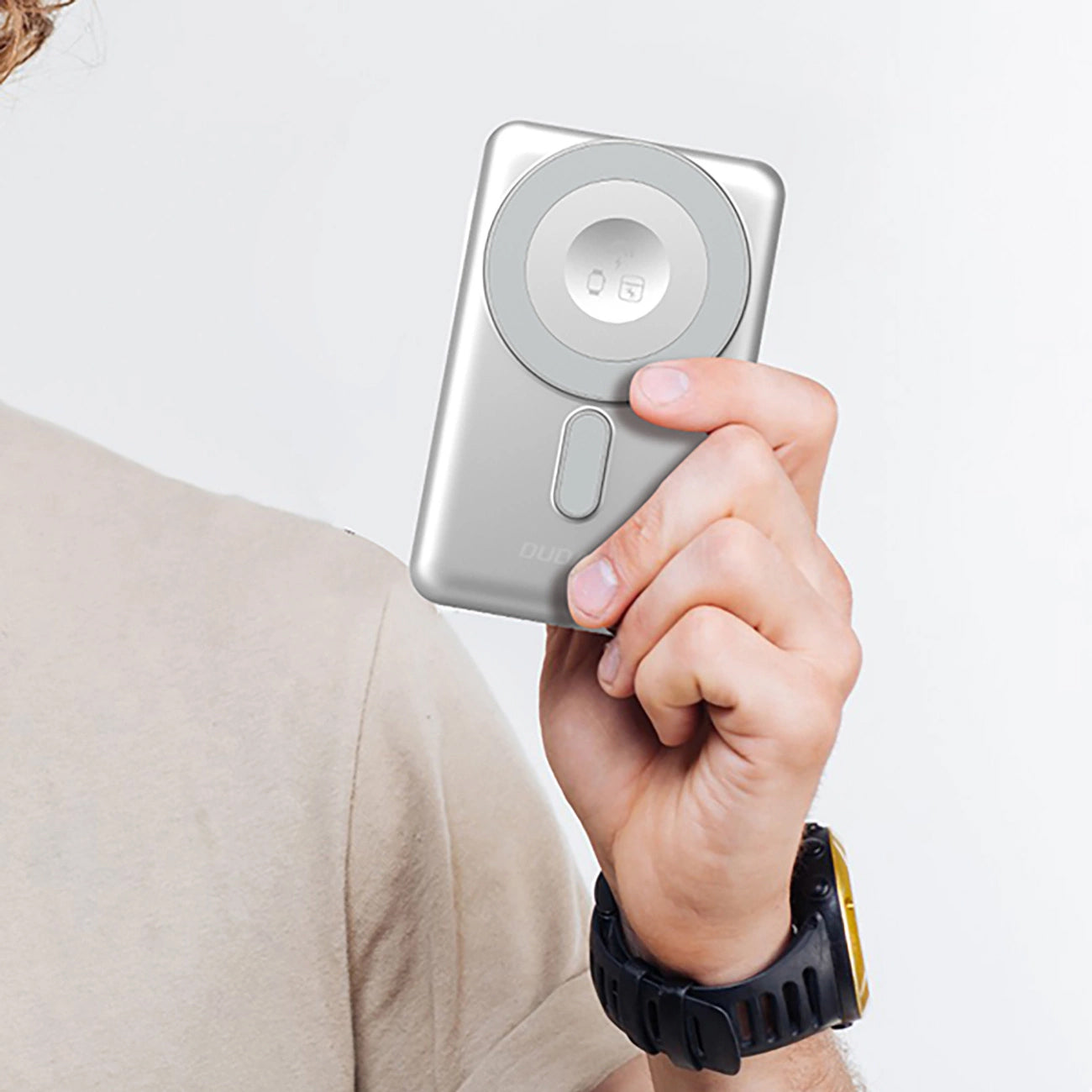 Externer Wireless-Akku Dudao K29, 10000mAh, 20W, PD + FQI, 1 x Lightning - 1 x QI - 1 x USB-C, Grau