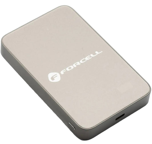 Draadloze Externe Batterij Forcell F10K8, 10000mAh, 15W, PD + FQI, 1 x QI - 1 x USB-C, Goud