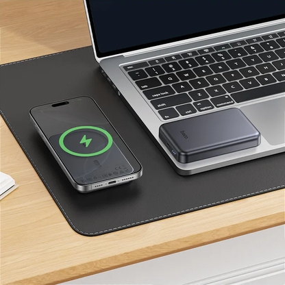 Batterie Externe Sans Fil HOCO J160, 5000mAh, 10W, 1 x QI - 1 x USB-C, Gris