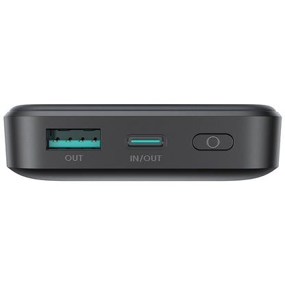 Joyroom JR-W020 Wireless External Battery, 10000mAh, 20W, QC + PD + FQI, 1 x QI - 1 x USB-A - 1 x USB-C, Black