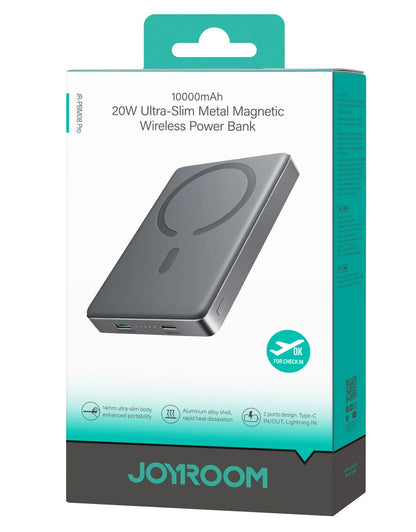 Draadloze Externe Batterij Joyroom JR-PBM08 Pro, 10000mAh, 22.5W, PD + FQI, 1 x QI - 2 x USB-C, Grijs