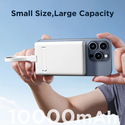 Externer Wireless Akku Joyroom JR-PBM01, 10000mAh, 20W, QC + PD + FQI, 1 x Lightning - 1 x QI - 1 x USB-C, Weiß