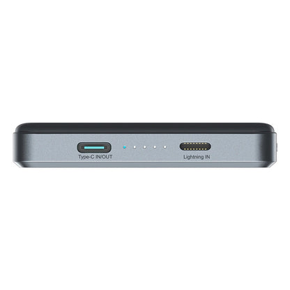 Joyroom JR-PBM08 Pro Wireless External Battery, 10000mAh, 20W, PD + FQI, 1 x QI - 1 x USB-C, Gray