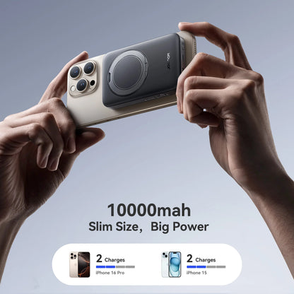 Joyroom JR-PBM12 Wireless External Battery, 10000mAh, 22.5W, QC + PD + FQI, 1 x QI - 1 x USB-A - 1 x USB-C, Black