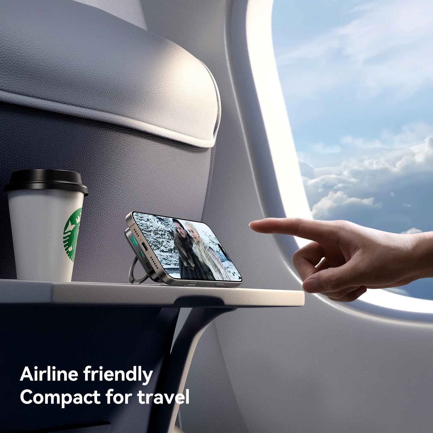 Joyroom JR-PBM12 Wireless External Battery, 10000mAh, 22.5W, QC + PD + FQI, 1 x QI - 1 x USB-A - 1 x USB-C, Black