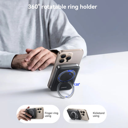 Joyroom JR-PBM12 Wireless External Battery, 10000mAh, 22.5W, QC + PD + FQI, 1 x QI - 1 x USB-A - 1 x USB-C, Black