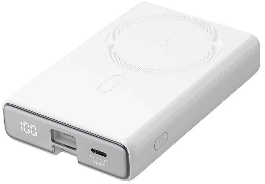 Externer Wireless Akku Joyroom JR-PBM01, 10000mAh, 20W, QC + PD + FQI, 1 x Lightning - 1 x QI - 1 x USB-C, Weiß