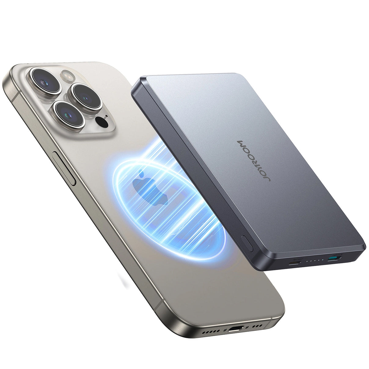 Joyroom JR-PBM08 Pro Wireless External Battery, 10000mAh, 20W, PD + FQI, 1 x QI - 1 x USB-C, Gray