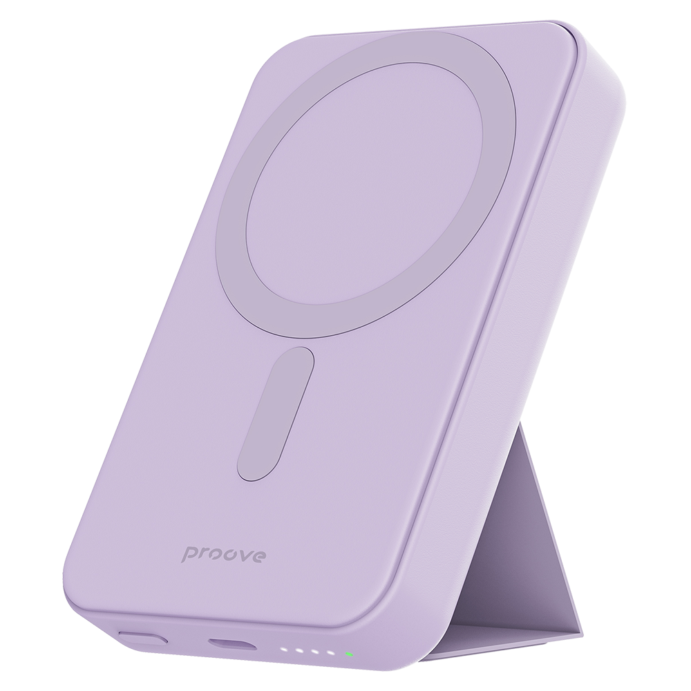 Batterie Externe Sans Fil Proove Hyperion, 10000mAh, 20W, PD + FQI, 1 x QI - 1 x USB-C, Mauve