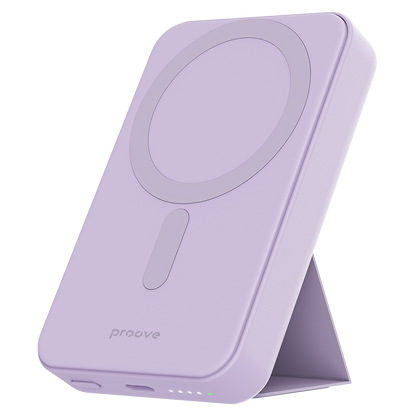 Batterie Externe Sans Fil Proove Hyperion, 10000mAh, 20W, PD + FQI, 1 x QI - 1 x USB-C, Mauve