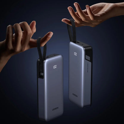 Batterie Externe UGREEN PB536 (55988B), 20000mAh, 45W, QC + PD, 1 x USB-A - 2 x USB-C, Gris