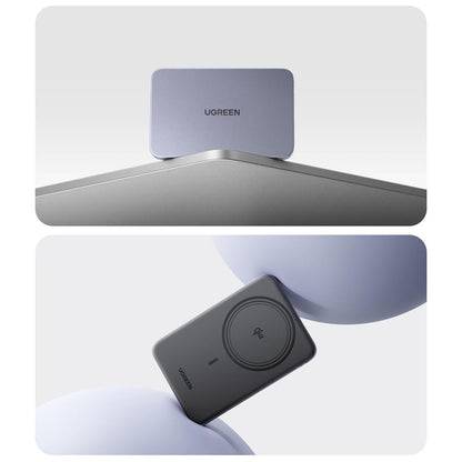 Draadloze Externe Batterij UGREEN PB580 (75984B), 5000mAh, 15W, PD + FQI, 1 x QI - 1 x USB-C, Grijs