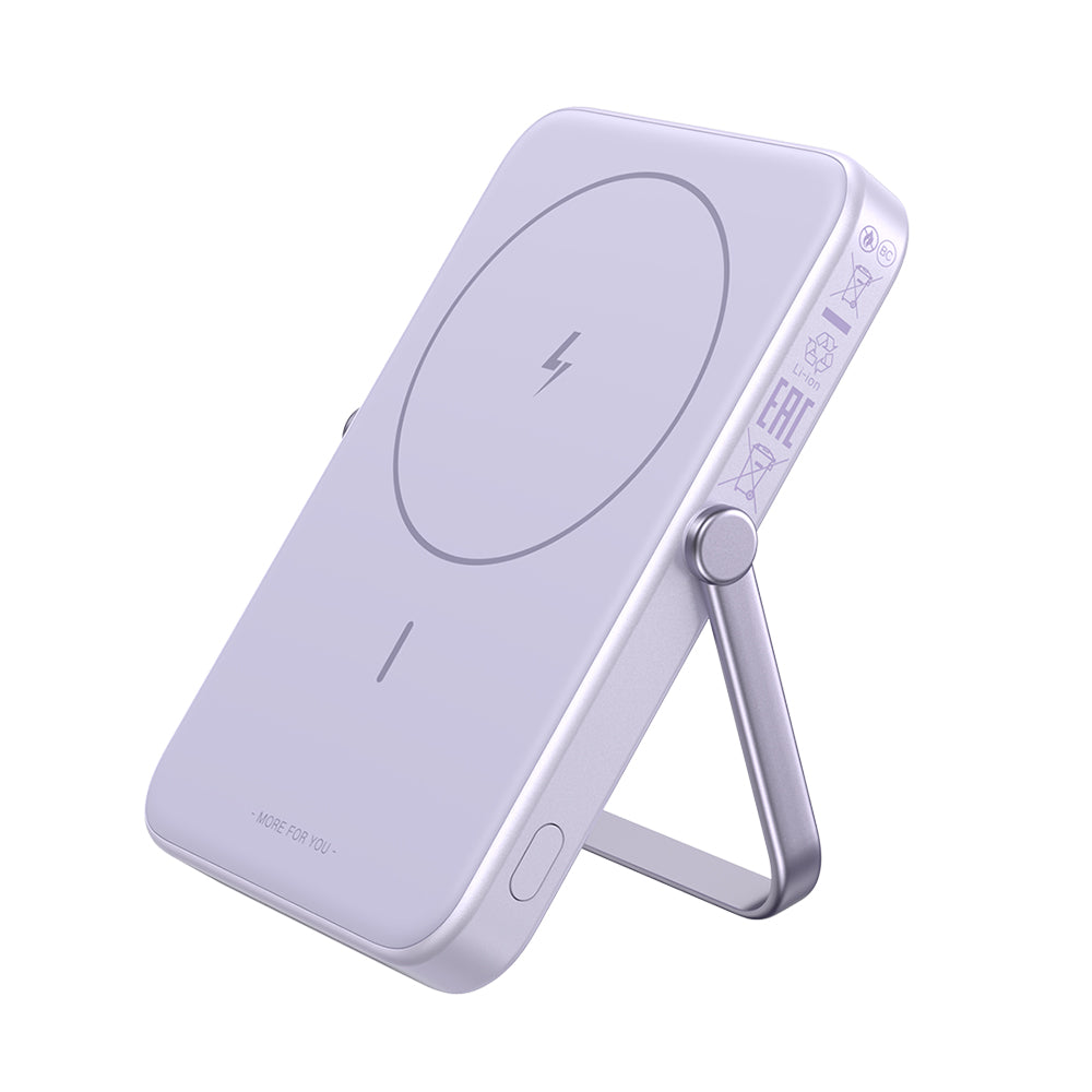 Draadloze Externe Batterij UGREEN PB571 Uno, 5000mAh, 20W, PD + FQI, 1 x QI - 1 x USB-C, Paars