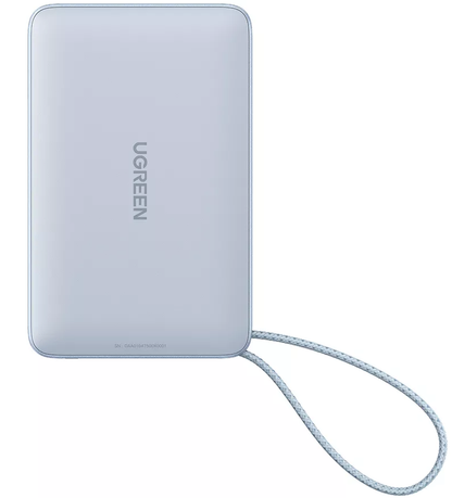 Externer Wireless-Akku UGREEN MagFlow PB773, 10000mAh, 25W, PD + FQI, 1 x QI - 2 x USB-C, Blau