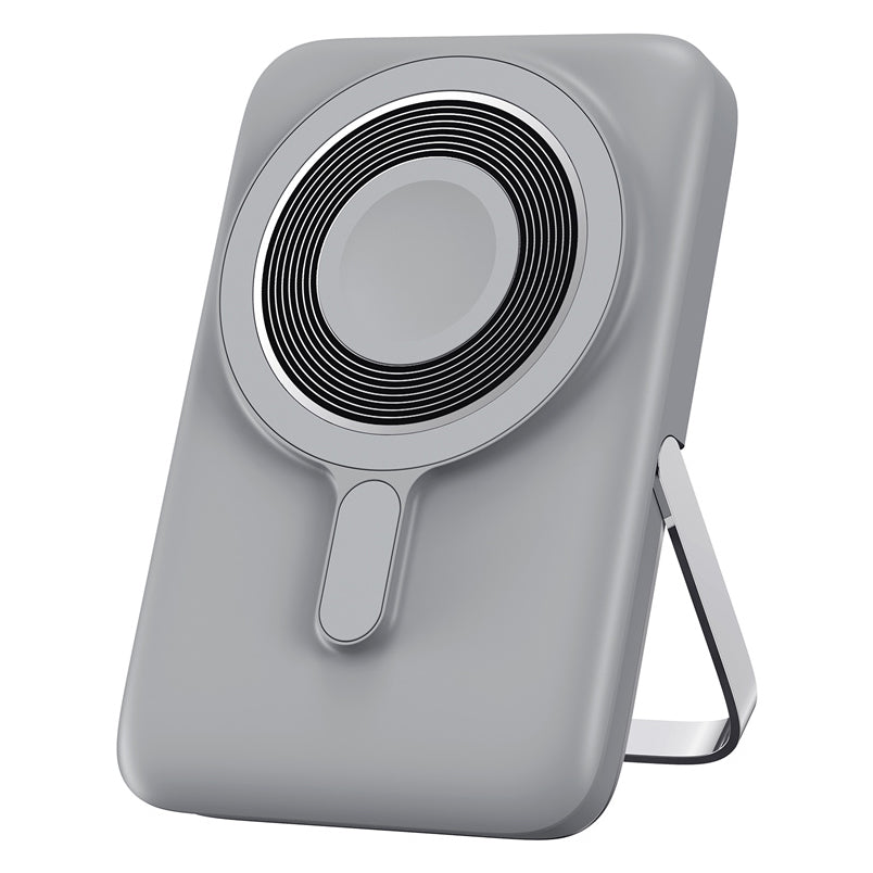 WiWu Wi-P018 Wireless External Battery, 10000mAh, 20W, PD + FQI, 1 x QI - 1 x USB-C, Gray