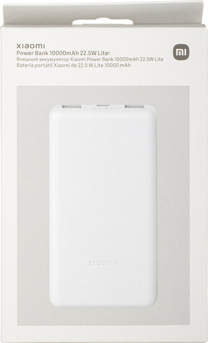 Externer Akku Xiaomi Lite, 10000mAh, 22.5W, QC + PD, 1 x USB-C - 2 x USB-A, Weiß BHR9350GL