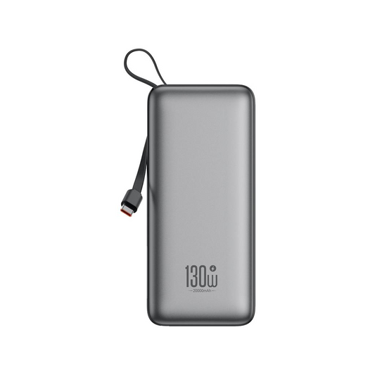 Externer Akku XO Design PR268, 20000mAh, 130W, QC + PD, 1 x USB-A - 2 x USB-C, Grau